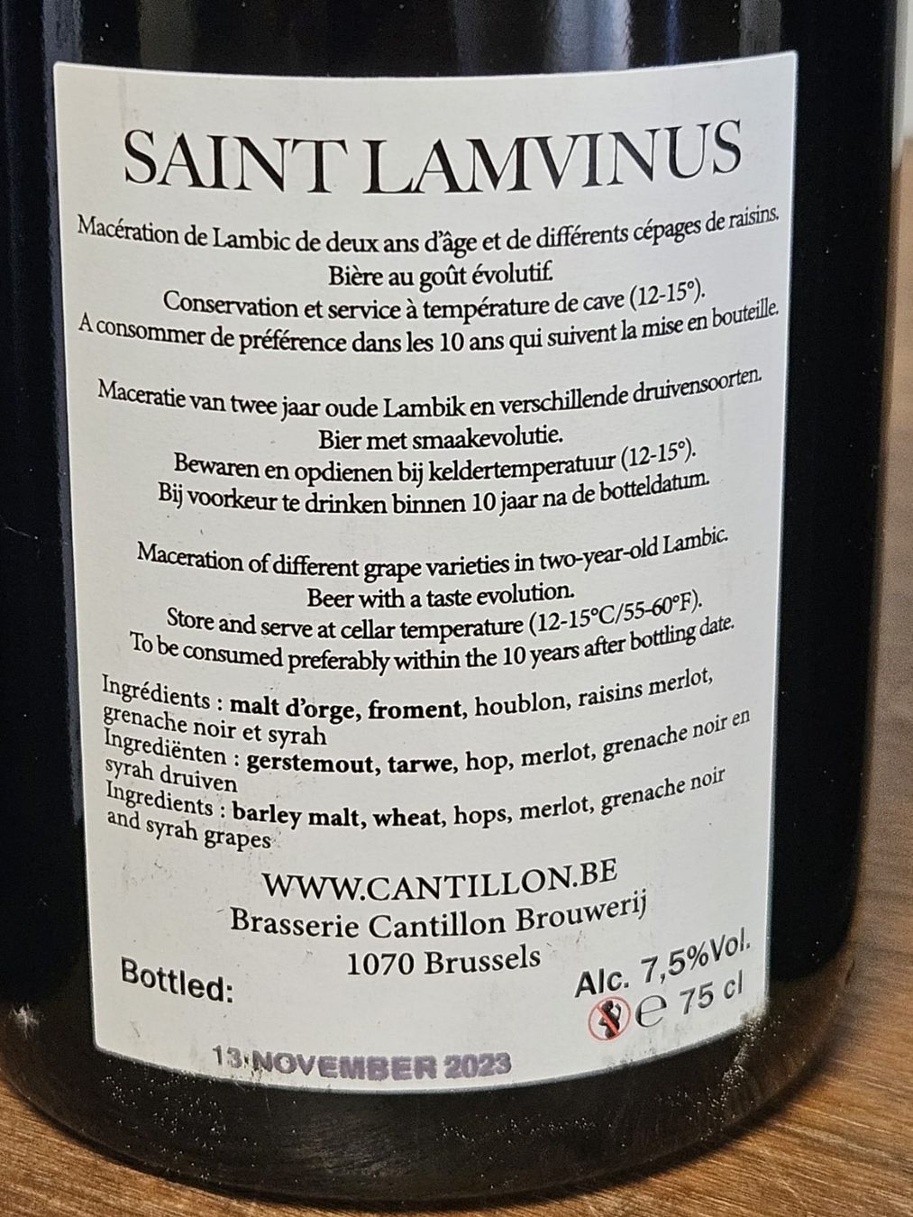 Spiritueux: Cantillon - Saint Lamvinus - Vertikale – D'occasion à Ostermundigen par Kaervek_SUI 3