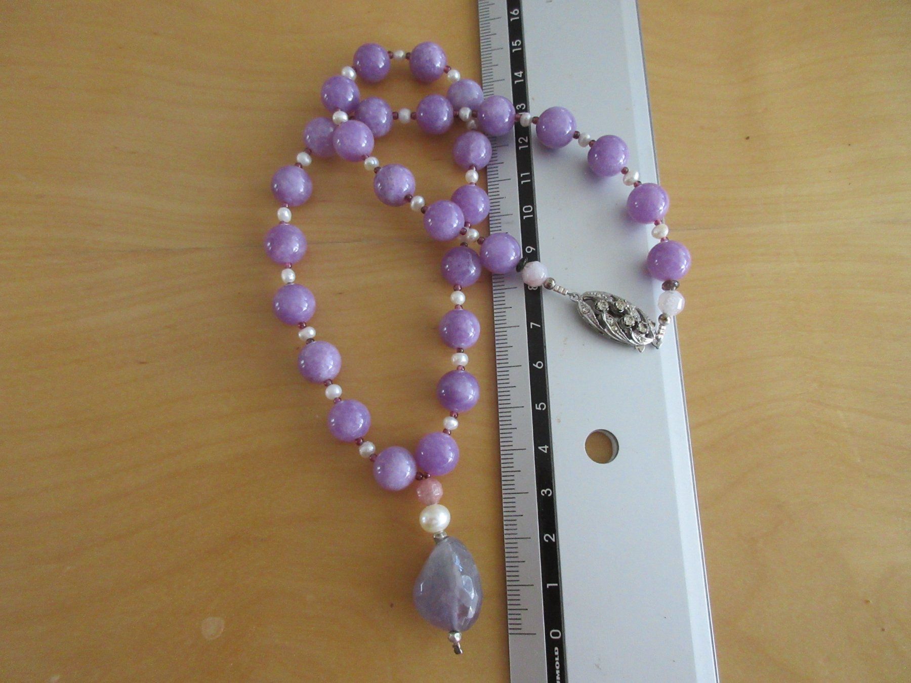 Catenine: Collier mit Kunziten, Perlen, Amethyst, 800 Verschluss – Nuovo (secondo la descrizione) da Grenchen venduto da Elenka 1
