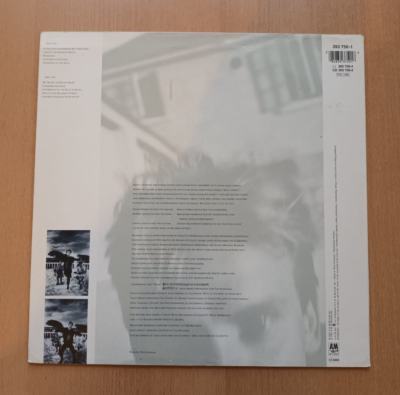 Dischi in vinile: Sting Dream Blue Turtles LP 1985 VG+ – Usato da zurich venduto da ARTMYART 1