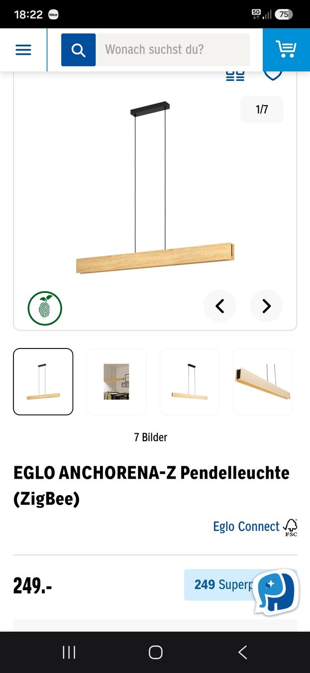 Eglo Lampadari & plafoniere:  Pendelleuchte  – Nuovo e nell'imballaggio originale da Belp venduto da clio96 4