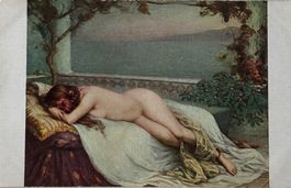 Künstler Karte, Frau, Akt, Nude