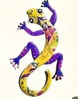 Gecko farbig Metall (30 cm)