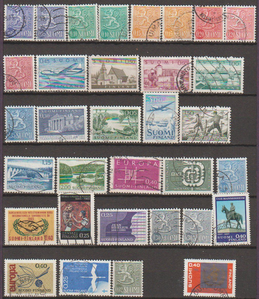 Alle Briefmarken: Finlande lot divers 1960-2000 – Gebraucht aus Crans-Montana von kira56 2