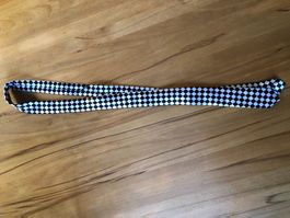 Kinderkrawatte Schwarz-Weiss Kariert – 80 cm – Top Zustand