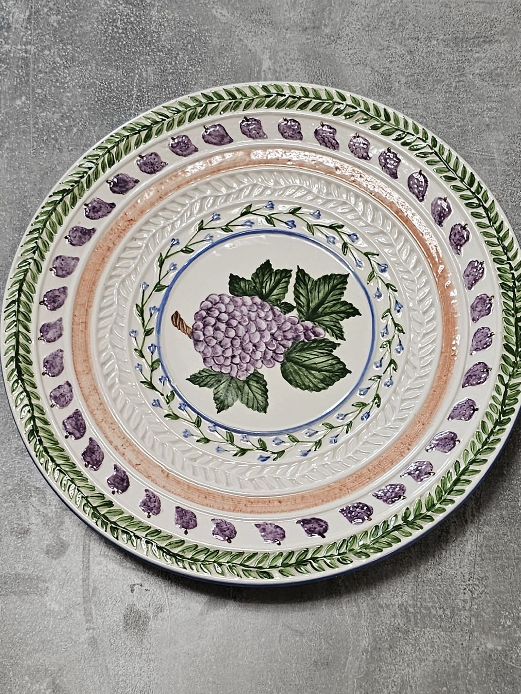 Piatti di portata: Handbemalter Keramikteller mit Traubenmotiv, Vintage – Usato da Herzogenbuchsee venduto da tgi_rln7 2