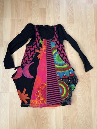Desigual Kleid 2-teilig Gr. 9/10 bunt schwarz