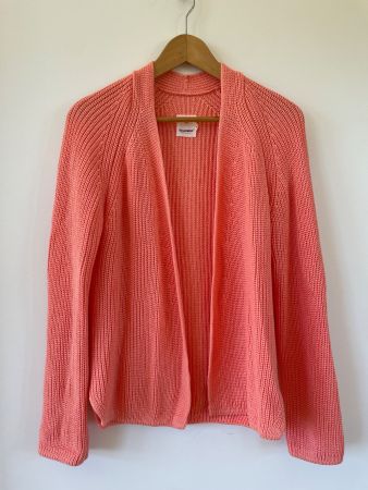 Hessnatur Strickjacke / Cardigan Bio-Baumwolle Lachs / Gr. S