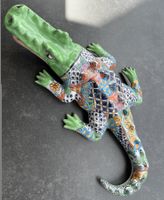 Magnifique Figurine "Crocodile" en Talavera / Artisanal - GM
