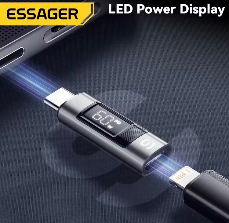 Unità & Adattatore: Lade-Adapter USB C Stecker zu Lighting weiblich mit Display – Nuovo e nell'imballaggio originale da lyssach venduto da Fisch40 1