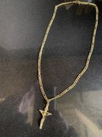 Gold Halskette Neu mit Jesus Kreuz Vergoldet  Gold Plattiert