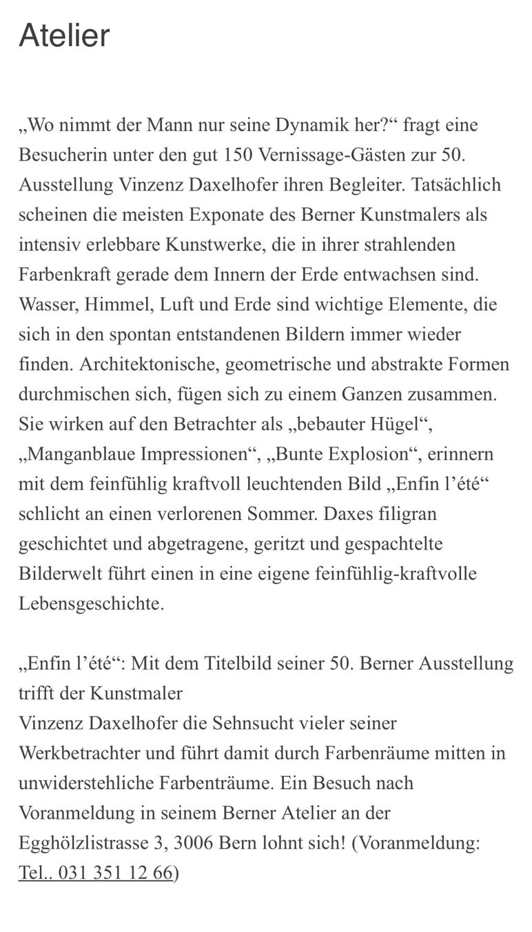 Gemälde: Daxelhofer Vinzenz (1938 Bern) – Gebraucht aus Grosshöchstetten von Perle1951 8