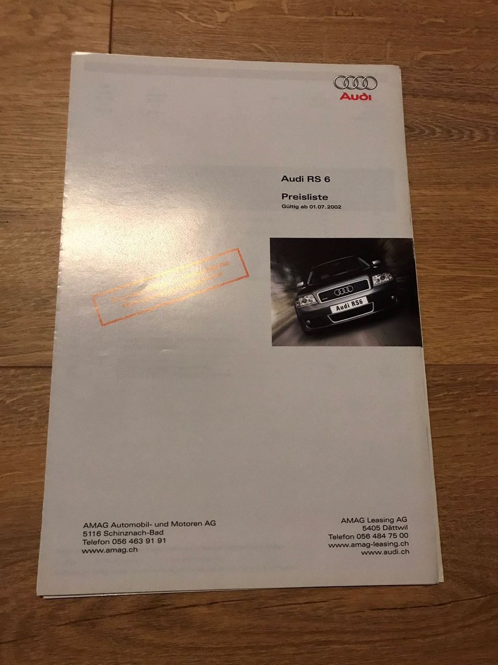 Audi Documenti: Audi RS6 Preisliste 2002, 2003 – Usato da Freienstein venduto da Golfbueb 1