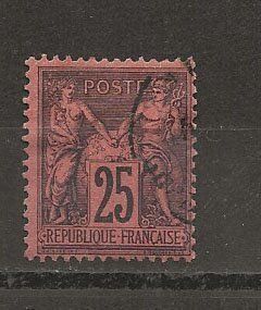 Alle Briefmarken: Type Sage 25 noir sur rouge II 1878 – Gebraucht aus Sion von PierreP01