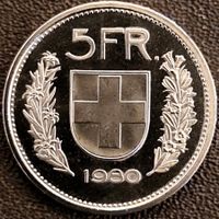 5 Franken 1980 stgl. / aus Münzsatz