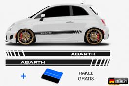 Seitenstreifen Aufkleber passend für Fiat 500 Abarth NEU