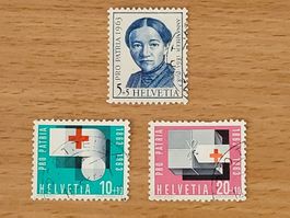 Timbres CH - Pro-Patria 1963 - (1.VI.) N° 113 + 114 + 115