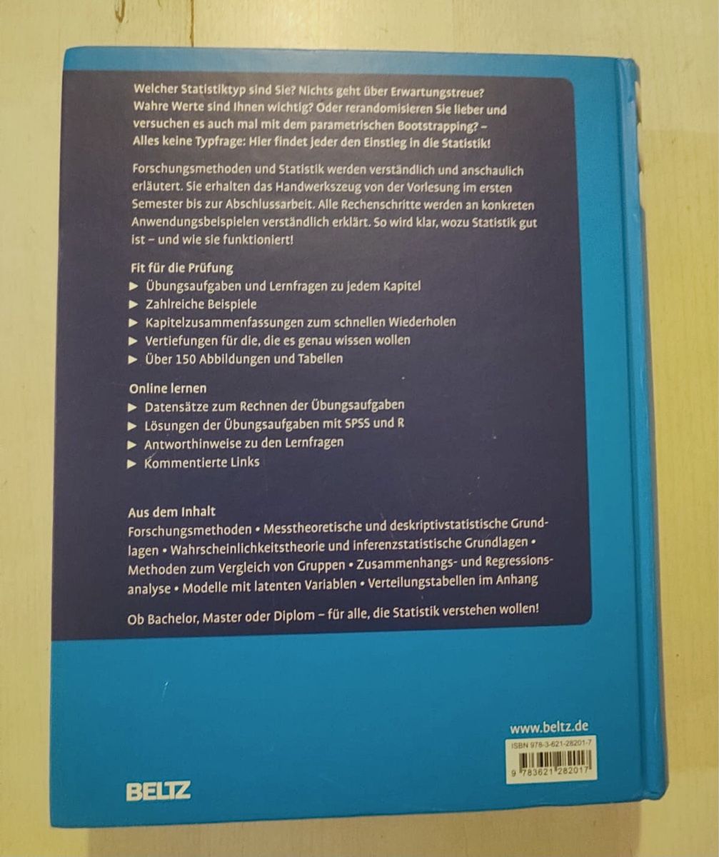 Libri: Statistik und Forschungsmethoden /Beliz – Nuovo (secondo la descrizione) da Niederuzwil venduto da Ophelia_Brun 1