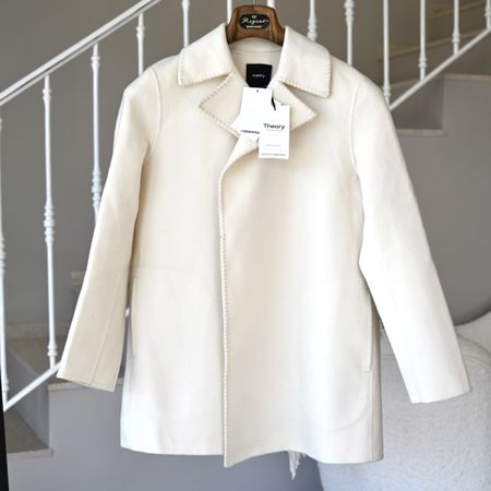 NEW THEORY Stitch Overlay Wool-Cashmere Blend Jacket | Size 