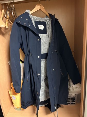 Mama-Wintermantel, Marineblau, Grösse 36, gefüttert & warm!