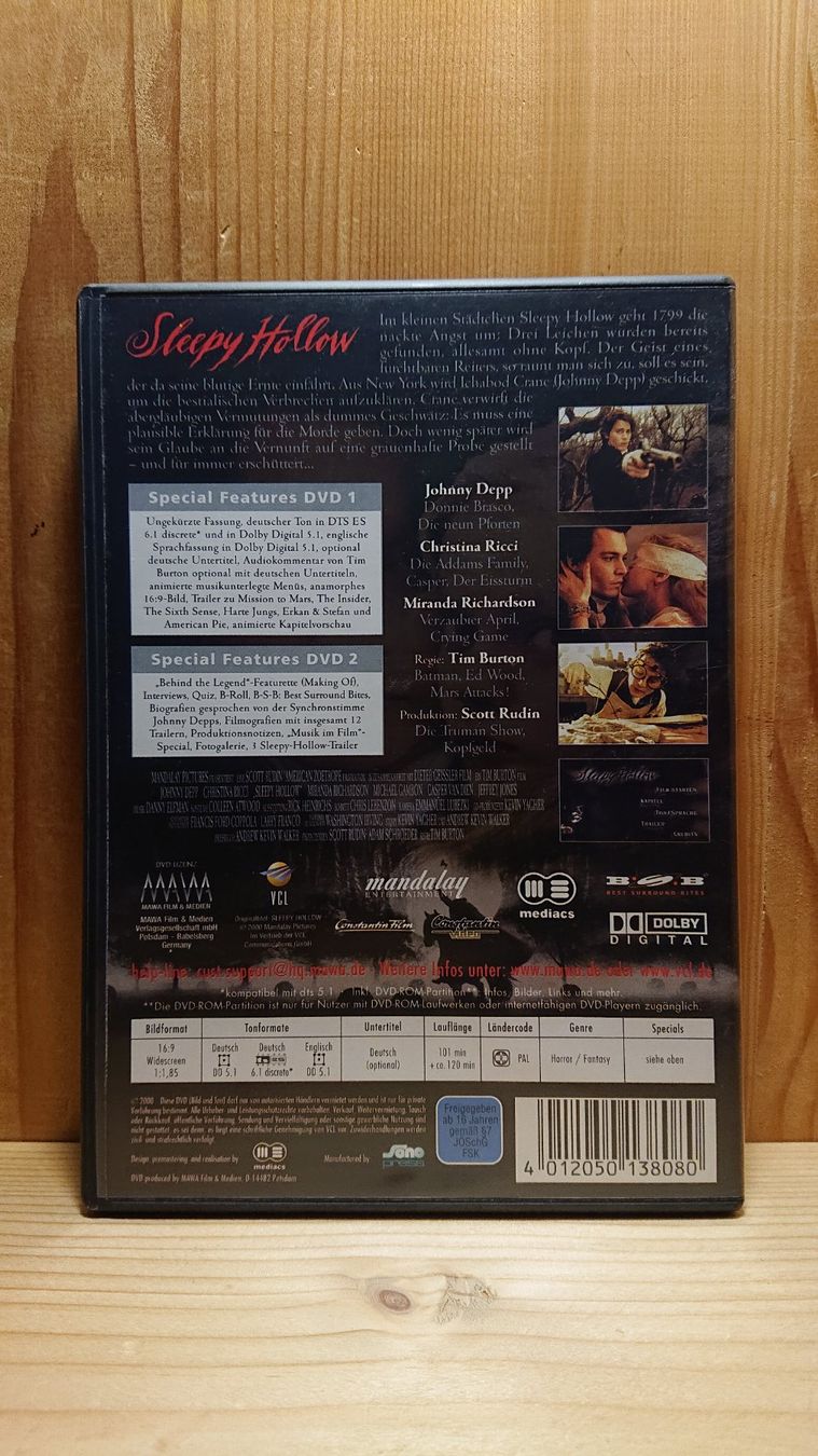 Tutti i DVDs: SLEEPY HALLOW DVD mit Johnny Depp – Usato da Wilderswil venduto da Exebub 1