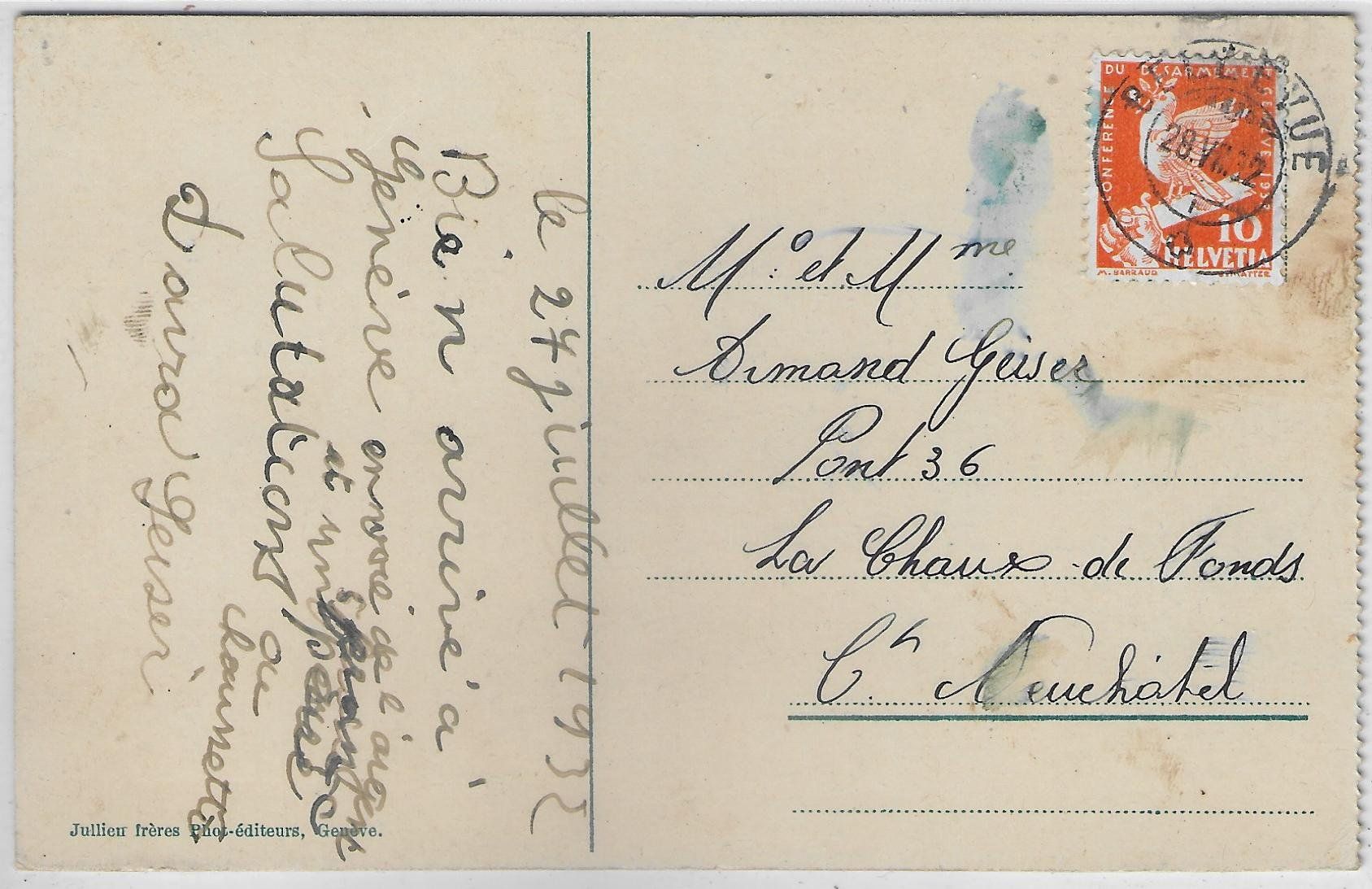 Cartoline postali: Le Mont Blanc vu de Geneve – Usato da Ettingen venduto da Kartenplanet 1