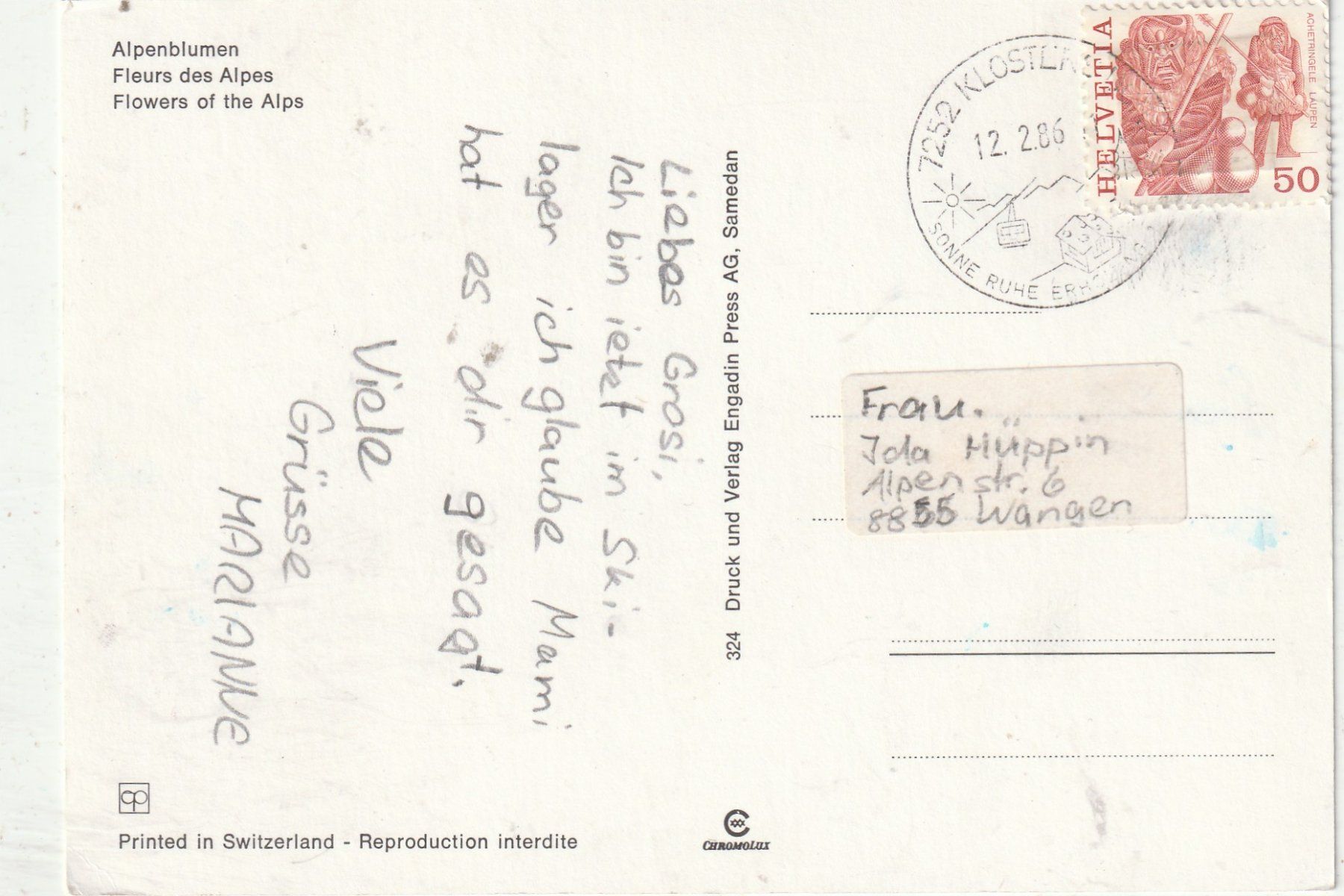 Cartoline postali: Blumenkarte – Usato da Lumbrein venduto da made02 1