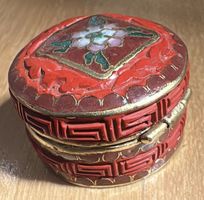 Alte chinesische Pillendose aus Cloisonné-Emaille&Zinnober✨