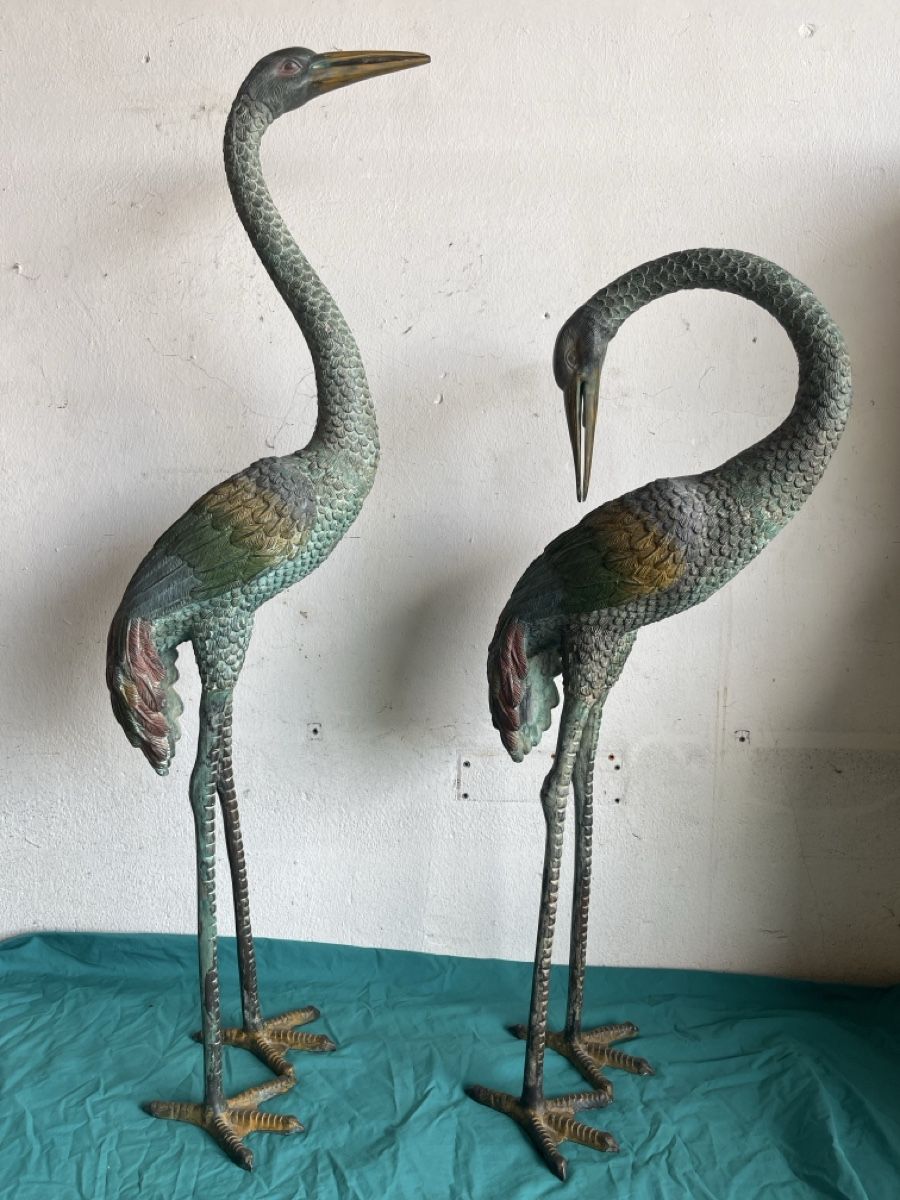 Skulpturen & Statuen: Paar große Bronze Vögel Kraniche – Gebraucht aus Brienz BE von hey_z9vg