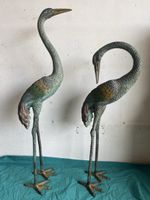 Paar große Bronze Vögel Kraniche