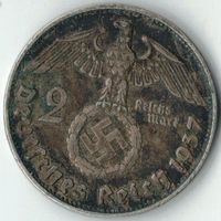 Münze Deutschland DR 3.Reich HINDENBURG  2 Reichsmark 1937 D