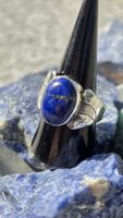 Handmade Silberring mit Lapislazuli Stein Design graviert 