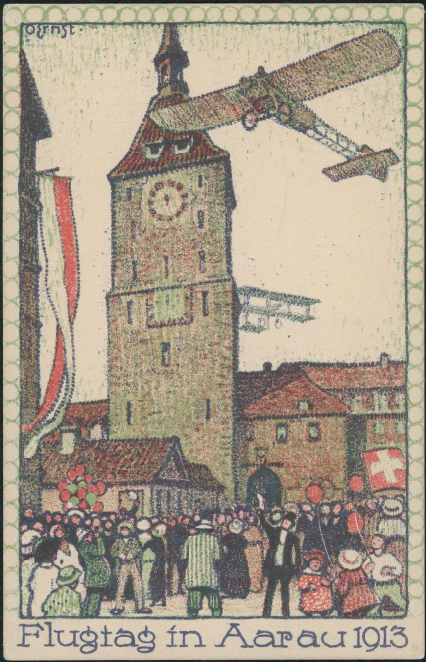 Tutti i francobolli: 1913 - Flugpost - Vorläufer - Aarau - Karte – Usato da Schindellegi venduto da leecollect 1