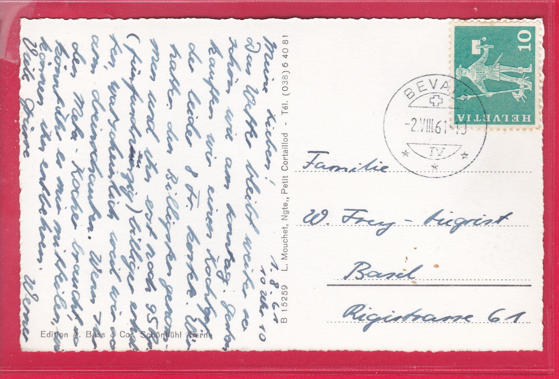 Cartoline postali: PETIT CORTAILLOD, LE DÉBARCADÈRE, 2.8.1961 – Usato da Oberrieden venduto da Gebirgsstelze 1