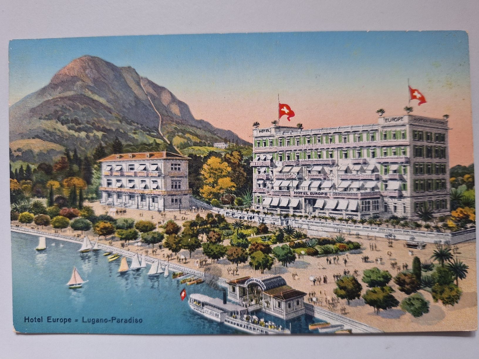 Cartoline postali: Hotel Europe, Lugano-Paradiso – Usato da Sargans venduto da nicsam1815