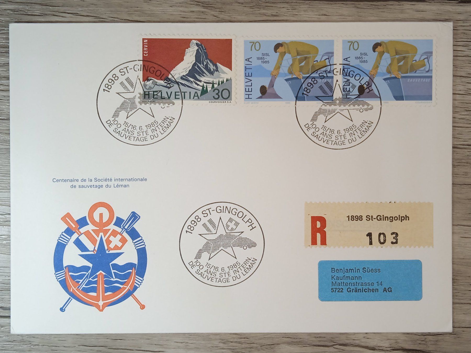 Tutti i francobolli: TR51 Enveloppe + Timbre Suisse 1985 – Usato da Cousset venduto da Patrick_Collections