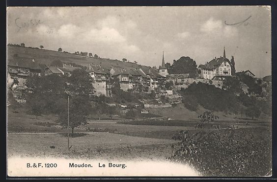 Ansichtskarten: AK Moudon, Le Bourg, 1917 – Gebraucht aus Berlin von bartko-reher