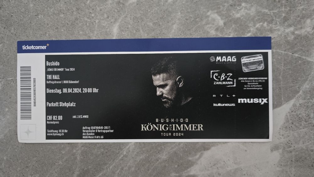 Bushido Ticket | Kaufen auf Ricardo