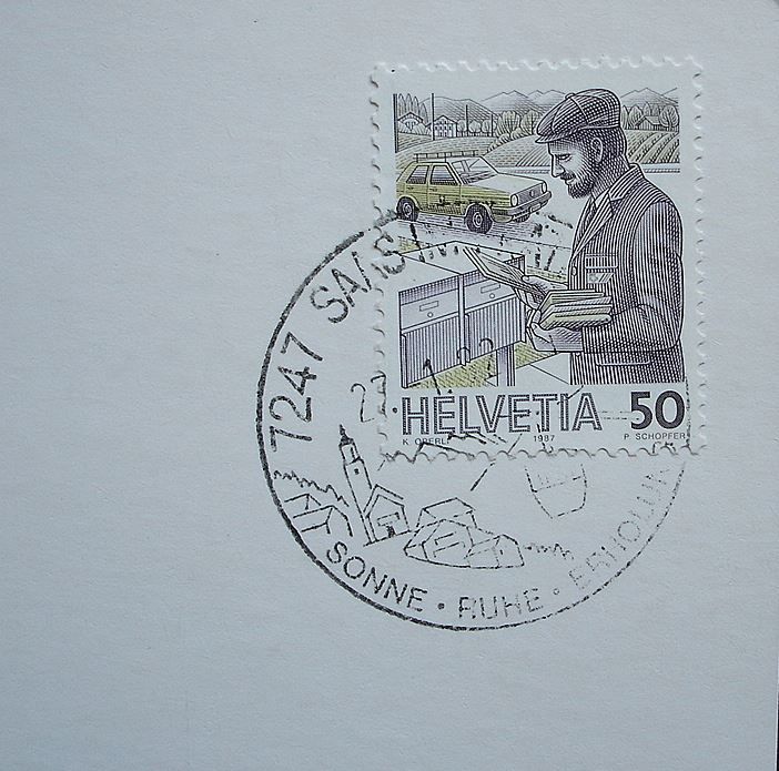 Cartoline postali: SAAS bei Klosters - Flugaufnahme – Usato da Jona venduto da philajona 1