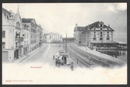 Rorschach Hafengegend mit Bahngleisen