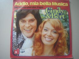 Vinyl-Single Cindy & Bert - Addio, Mia Bella Musica