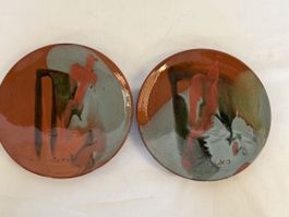 2 Assiettes de collection signées Buxo, céramique 