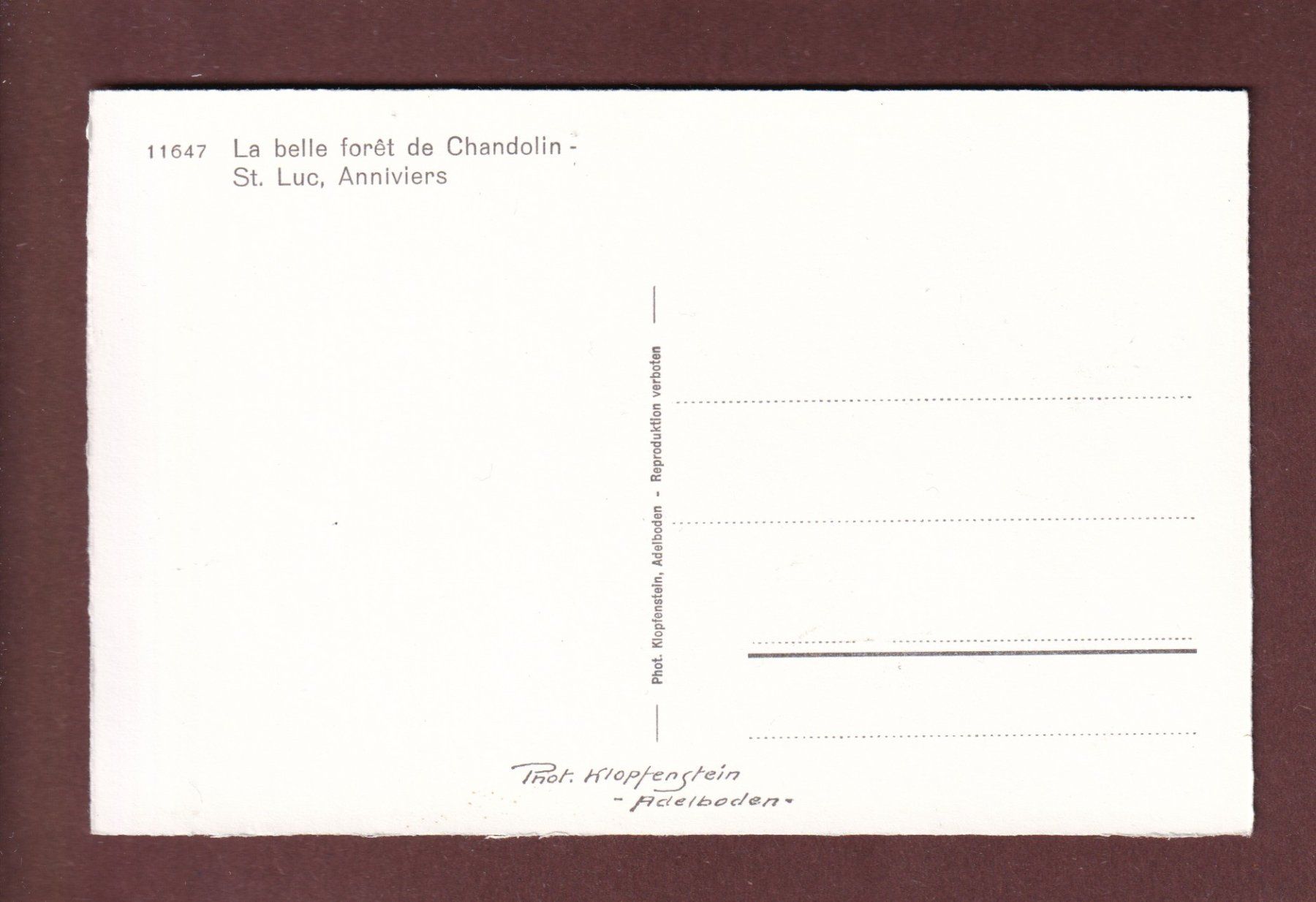 Cartoline postali: La Belle forêt de CHANDOLIN – Usato da Pully venduto da nicecards-shop 1