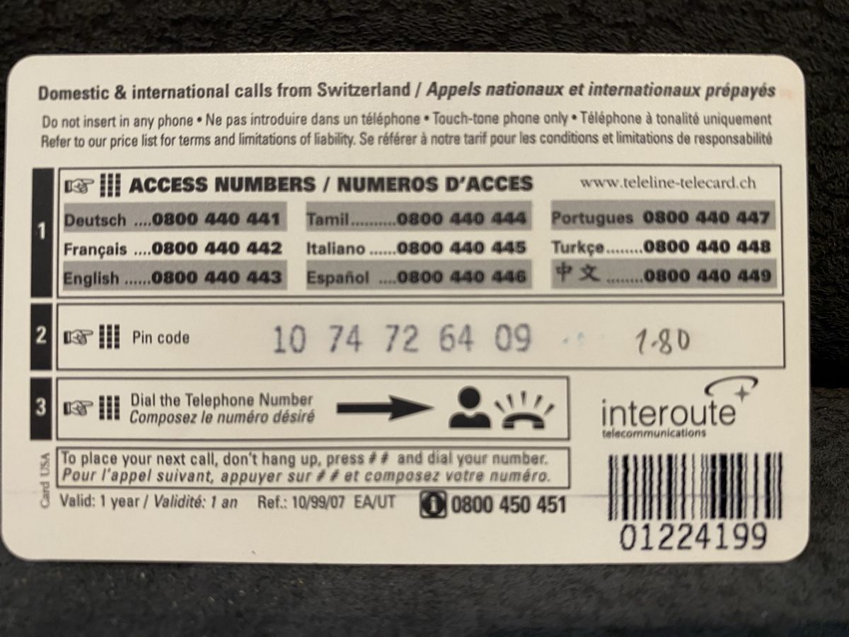 Cartes de téléphone: Teleline – D'occasion à Lausanne par babacard10 1