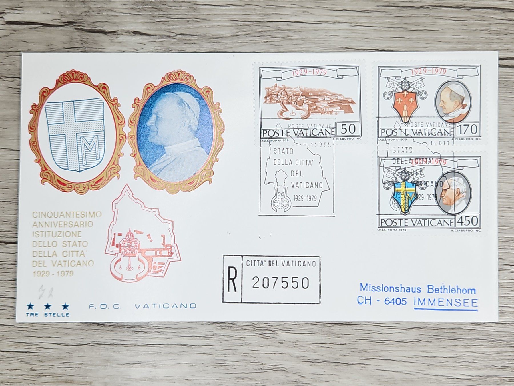 Tutti i francobolli: CL05 Enveloppe + Timbre Poste Vaticane 1979 – Usato da Cousset venduto da Patrick_Collections