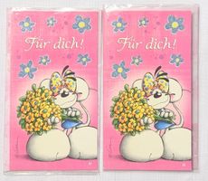 2x Vintage Diddl Grusskarte - Karten 