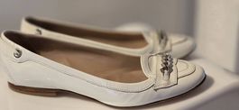 Navyboot Loafer, weisses Lackleder