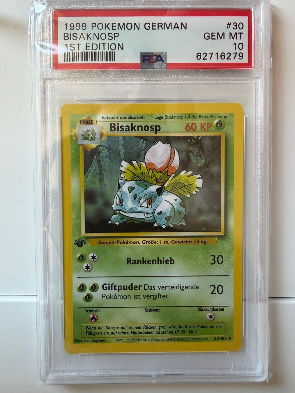 Pokémon Cartes à collectionner: Bisaknosp 1. Edition PSA 10 – D'occasion à Kesswil par tim_t2rm