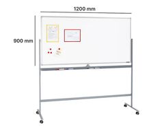 Mobiles Whiteboard, mit drehbarer Tafel, 900 x 1200 mm