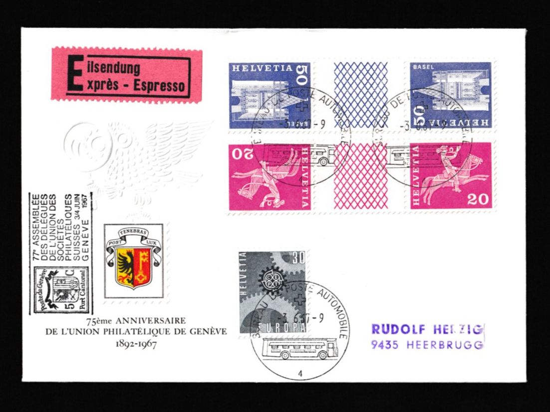 Buste & buste per spedizione: 1x Brief - CH - 1967 – Usato da Rüti ZH venduto da jpee