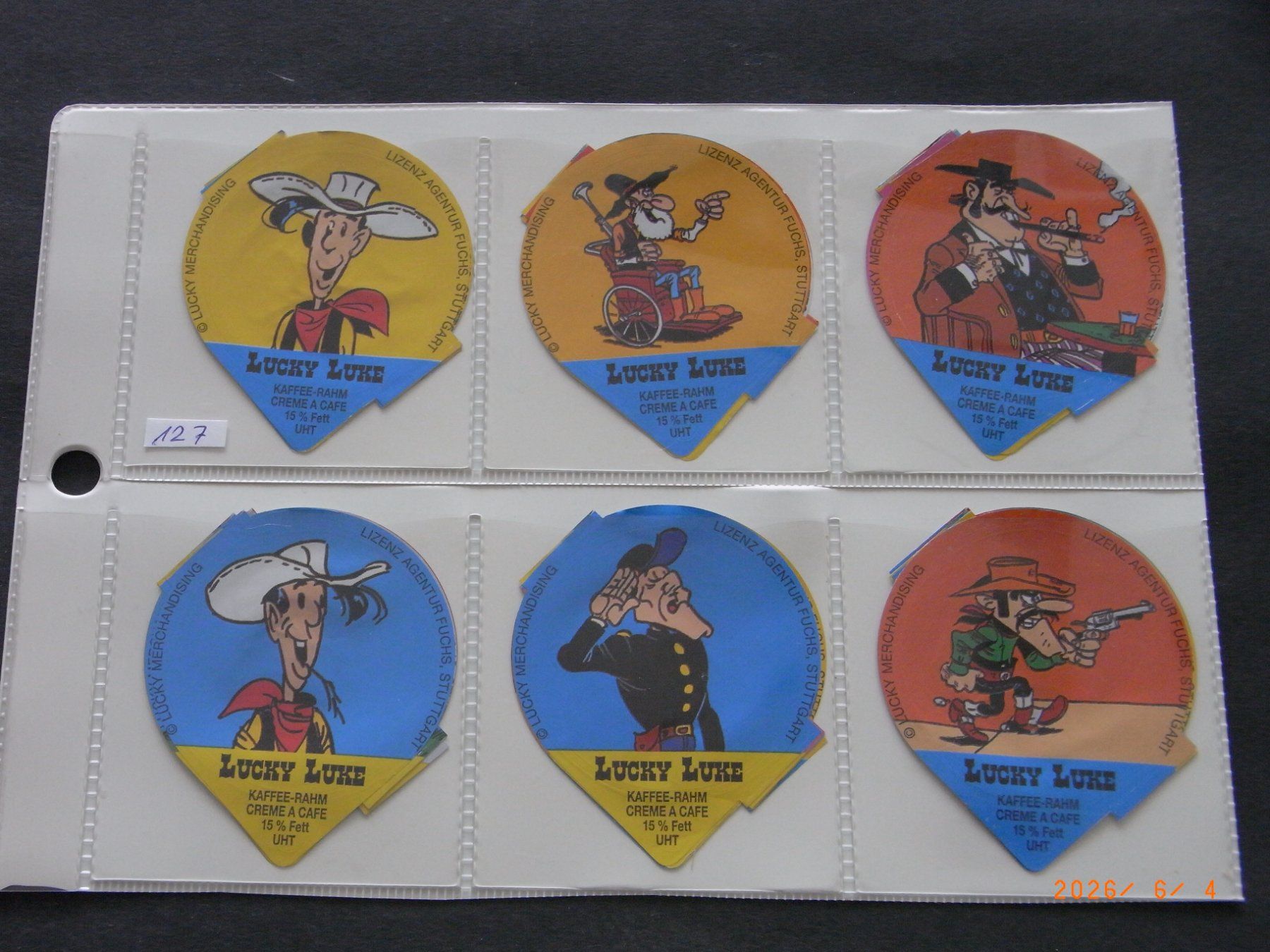 Kaffeerahmdeckel: PS 27/94 Lucky Luke  30 Stück – Gebraucht aus Ittigen von Shetland1